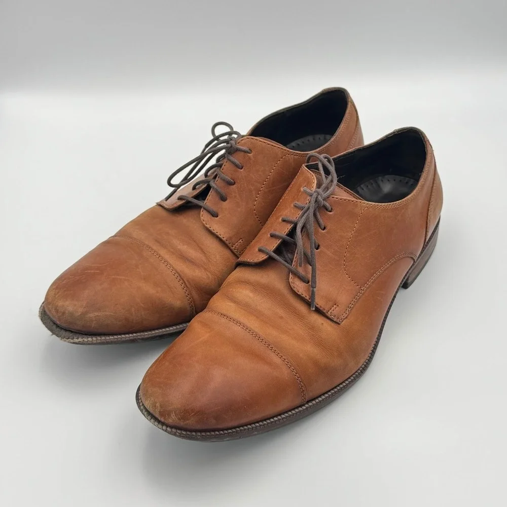 Cole Haan Brown Leather Cap Toe Derby Shoes 11.5 NO BOX